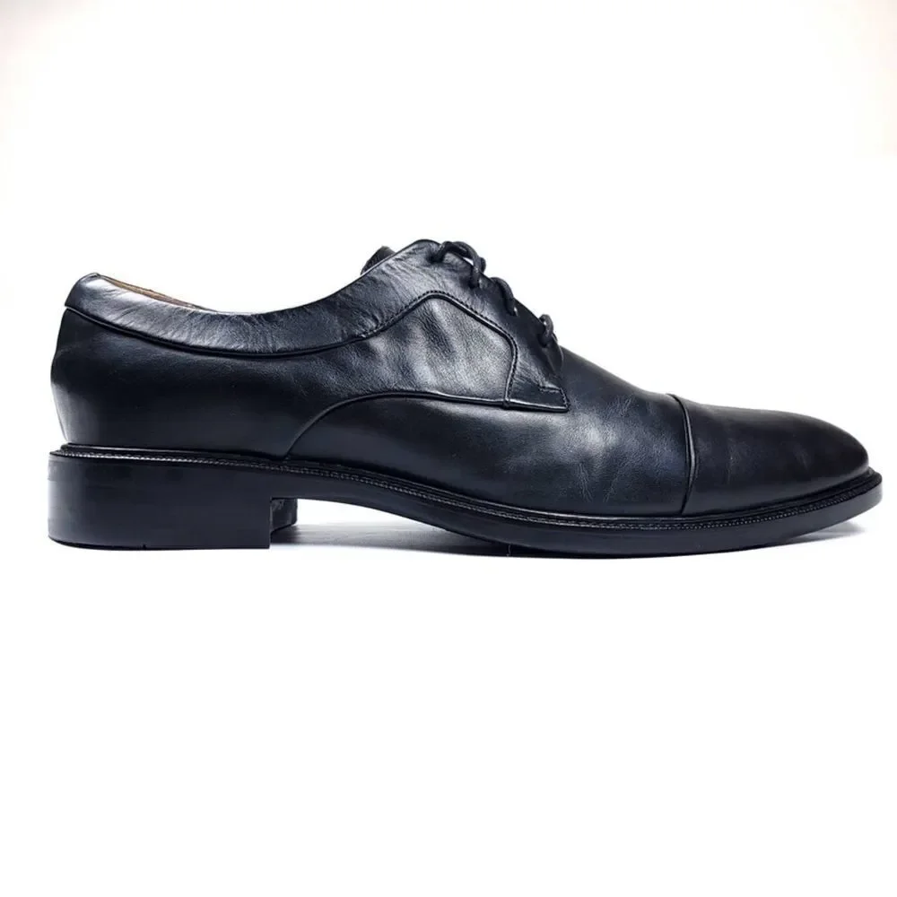 NEW Cole Haan Warren Classy Black Calfskin Leather Cap Toe Oxford Dress Shoes